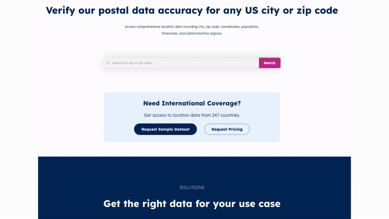 GeoPostcodes - Zip code lookup